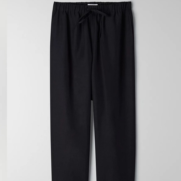Aritzia The Group Babaton Jimmy Pants Black Lyocell Blend Drawstring Medium - Picture 5 of 8